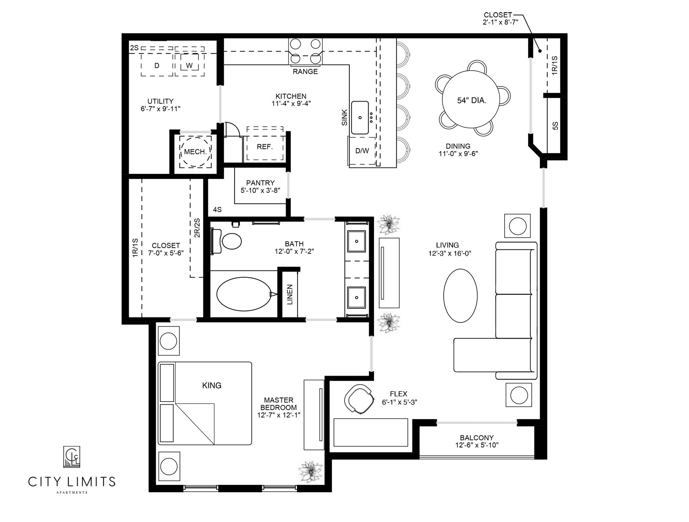 1B floor plan